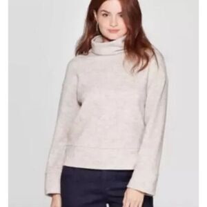 A New Day NWT XXL pale pink fuzzy mock neck sweatshirt